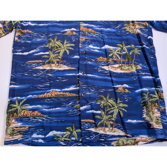 Kalaheo Men's Size Med Hawaiian Beach Short Sleeve Shirt Made in USA Rayon - Picture 2 of 7